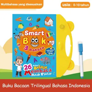 [COD]Smart book Bersuara 3 Bahasa 3 in1 Smart Book Bahasa Elektronik Terang Inggris, Arab, Indonesia 26 Materi Smart Book Baterai gratis buku edukasi anak 2 tahun