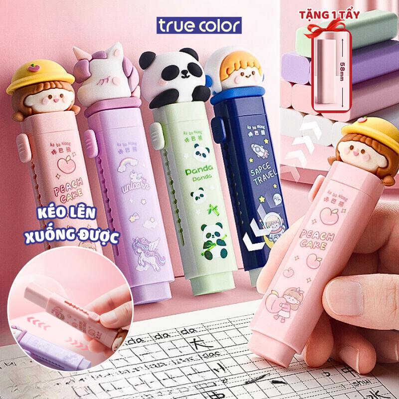 Gôm tẩy chì khổng lồ dạng kéo, tẩy kéo hoạt hình dễ thương - Tẩy chì có thể thu vào đẩy ra,không dính tay, không bụi bẩn bút  xóa