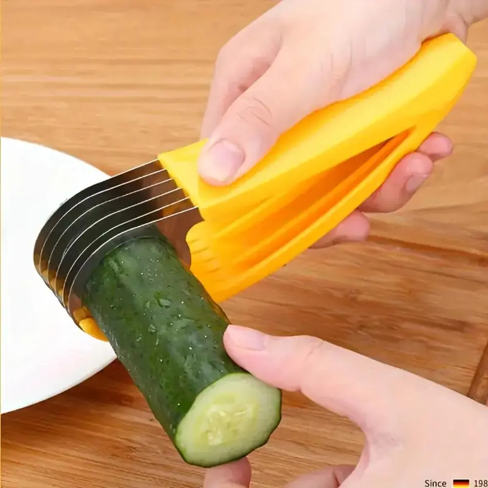 Multifunctional Stainless Steel Banana Cucumber Slicer, 1 Count Portable Manual Fruit & Vegetable Cutter, Kitchen Gadgets for Home Use,  Kitchen Supplies