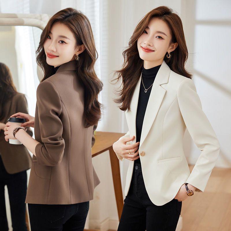 Áo Khoác Vest Trắng, Phong Cách Phương Tây, Dành Cho Nữ, Hàng Mới Về Mùa Xuân Và Mùa Thu 2024, Cao Cấp, Thường Ngày, Ngắn Và Thanh Lịch, Cỡ Nhỏ Thích Hợp Cho Bộ Đồ Nhỏ Top Jacket Women 4