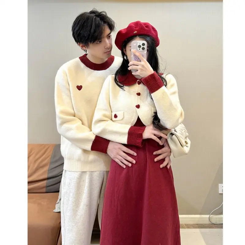 Áo Len Siêu Hot, Ins Mới Mùa Thu Và Mùa Đông, Dành Cho Cặp Đôi, Dáng Rộng Vừa Vặn, Phong Cách Hàn Quốc, Áo Khoác Len Kiểu Pháp, Thương Hiệu Thời Trang, Dành Cho Nam Và Nữ, 2025 Hàng Mới Về Women Top
