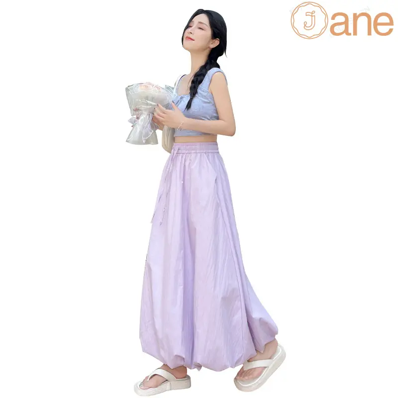 Sweet and cute fluffy flower bud skirt, high waist slimming design, workwear skirt, versatile A-line lantern skirt，Work casual wear, comfortable and breathable, outdoor sun protection