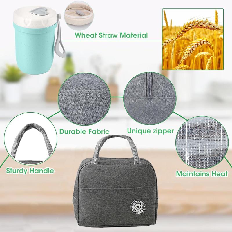 Multi-grid Lunch Box with Spoon, 1/3pcs Portable Food Container Set, Lunch Box & Bento Box for School Office Outdoor Picnic 2