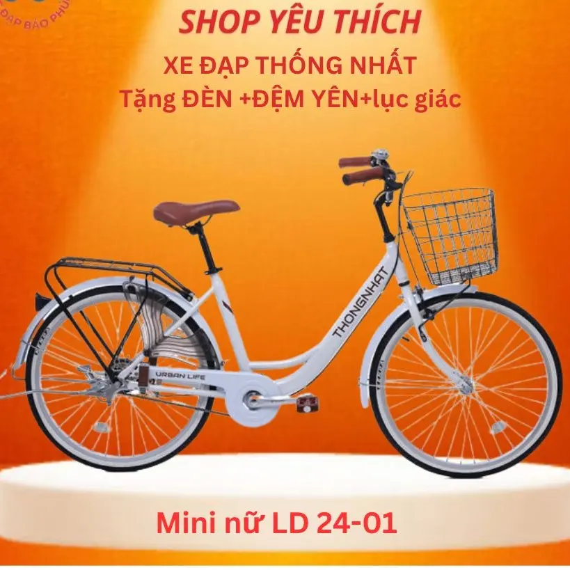 XE ĐẠP THỐNG NHẤT MINI LD 24-01/26-01 (Tặngđệm+ chắnchân+khoá+chuông+ lục giác) LD24-01