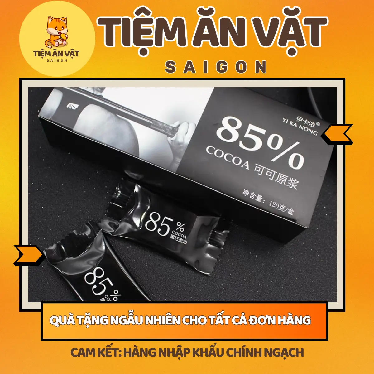 (2 hộp) Kẹo sô cô la đậm vị ít đường dạng thẻ thỏi Chocolate 5 hàm lượng Ít chất béo Food Ăn Vặt Bánh Kẹo Tết 2025 sôcôla banh keotet dark  chocolate
