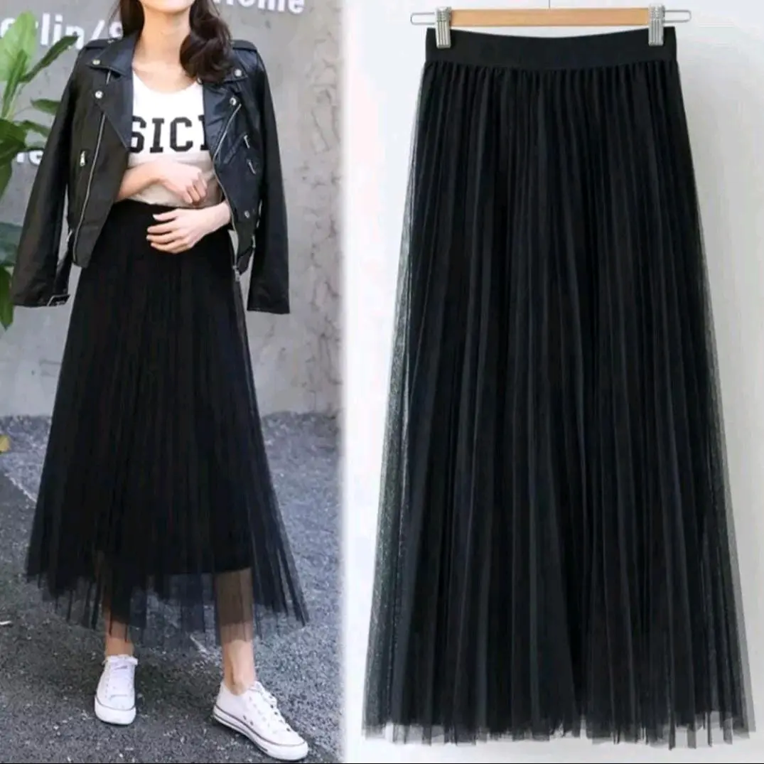 rok tutu panjang layer 2 Polos Tile
