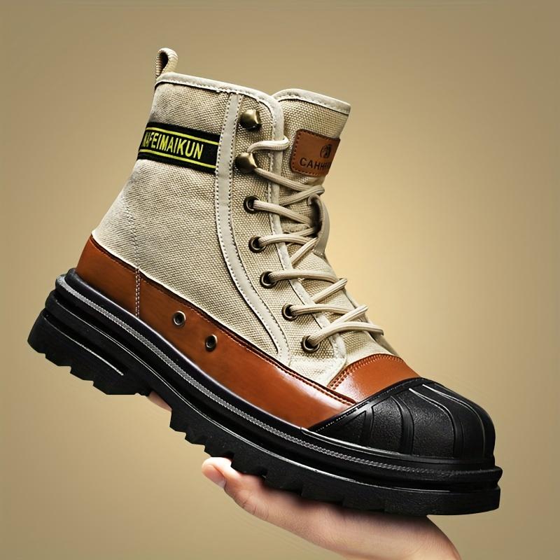 TikTok Shop Summer Canvas Boots Women s Breathable Thick Soles Motorcycle Boots Outdoor High top Work Boots Hiking Boots Casual Boots
