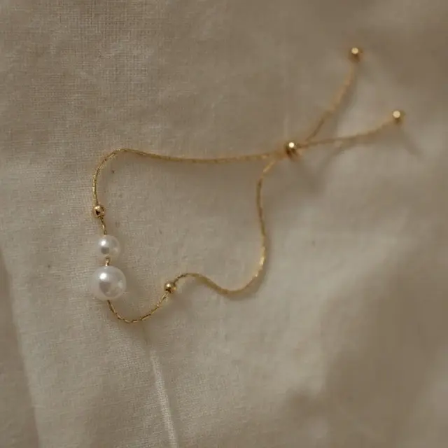 Arkco - Chiara Pearl Bracelet gelang serut adjustable mutiara