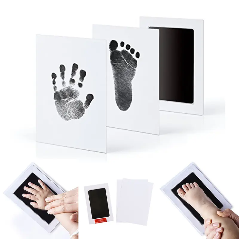 Bộ Khung Ảnh Dấu Chân Tay Cho Trẻ Sơ Sinh Không Độc Hại, Sạch Sẽ, Cho Đệm Mực Cảm Ứng, Bộ In Hình Chân Thú Cưng, Cỡ Nhỏ 4