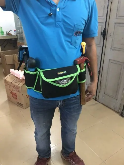 Combo Túi đồ nghề đế cứng 20inch và đai đeo hông dùng cho anh em kỹ thuật, cơ khí điện nước đièu hòa 2