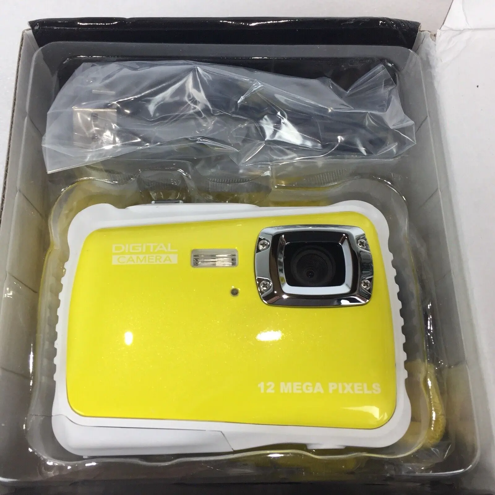 Waterproof CMOS Dust Proof HD 720P 12MP LCD Kids Digital Camera Children, Yellow Cable Card