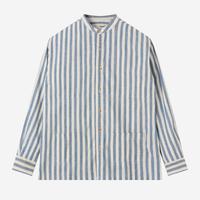 Gambar Baju Muslim Duha Muslimwear - Baraa Shirt Long Sleeve - Blue White Stripes dari Duha Muslim Wear Kota Tangerang 1 Tokopedia