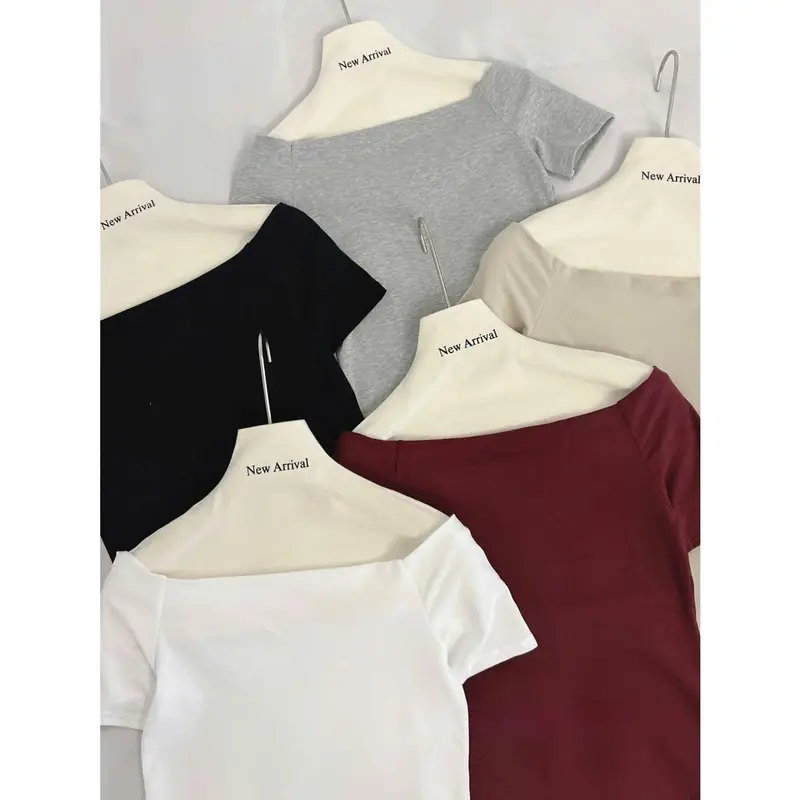 Áo thun nữ trễ vai Cesy, áo trễ vai cộc tay body chất liệu cotton 394 5