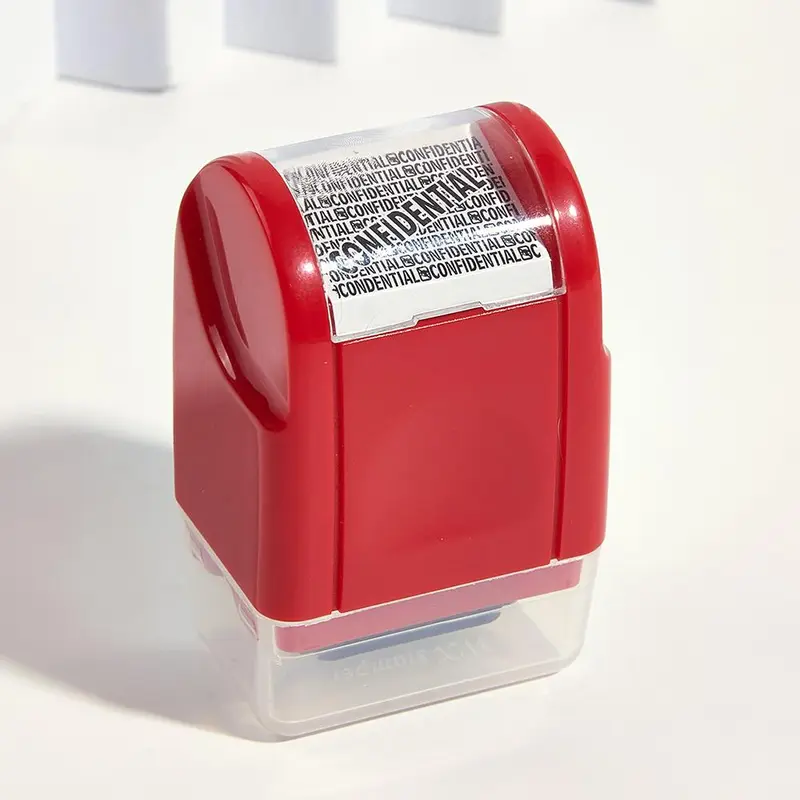 Stamp Set, 1 Count ID Identity Protection Roller Stamp & 5 Counts/set Paying Stamp, Stationery Supplies for Confidential Information 5