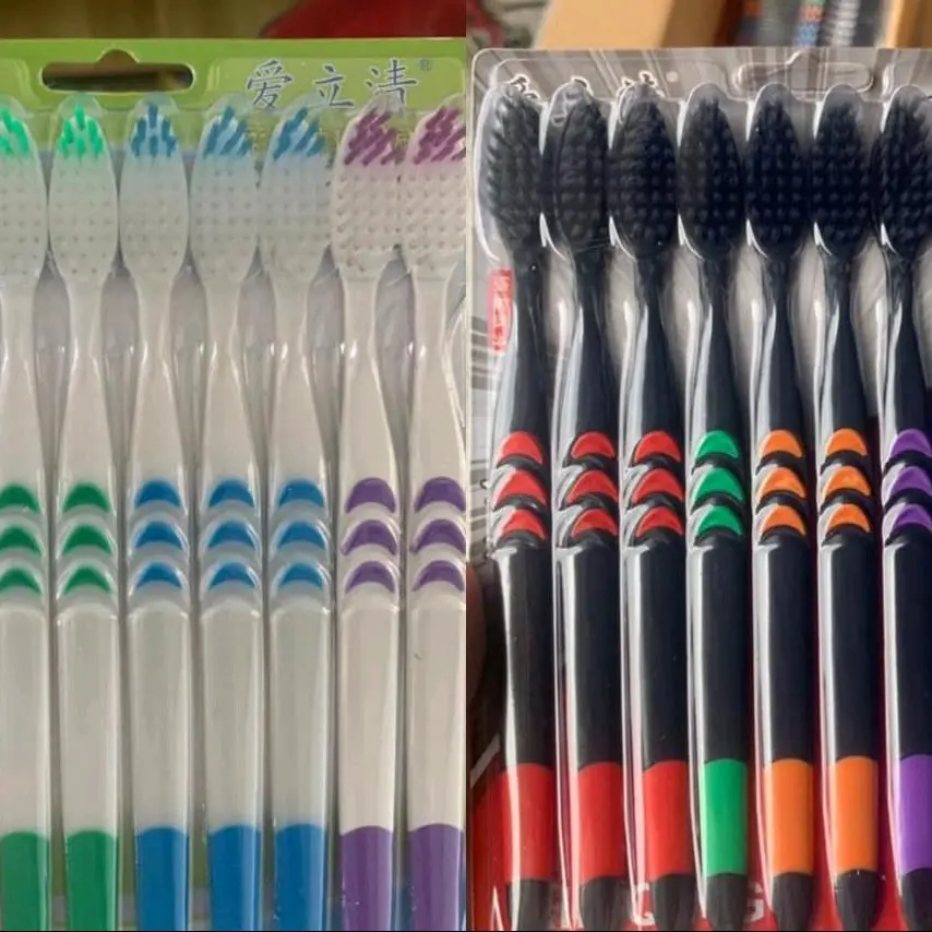 READY SIKAT GIGI 1 PACK ISI 10 PCS BLACK ATAU WHITE TOOTH BRUSH