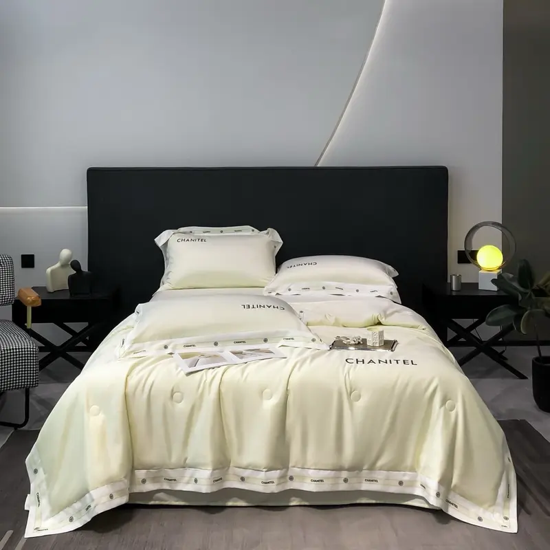 Bộ chăn ga gối phi lụa CL trần 4 món cao cấp 8