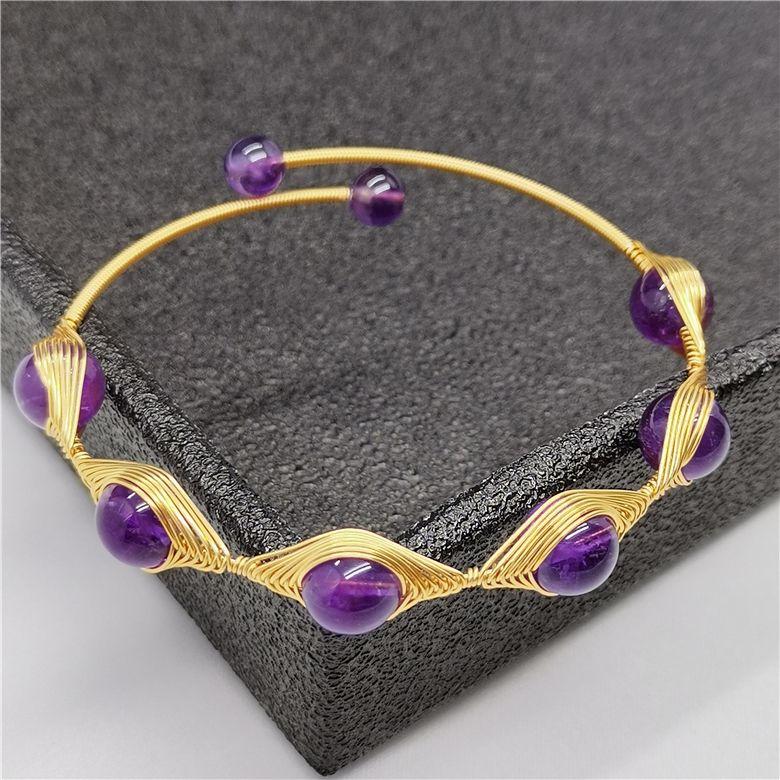 Product Introduction of Vòng Tay Thủ Công Chính Hãng Dành Cho Phụ Nữ, Vòng Tay Amethyst Tự Nhiên, Thiết Kế Dệt, Với Mắt Quỷ Hành Tinh, Thời Trang, Vòng Tay Tươi Mới 0