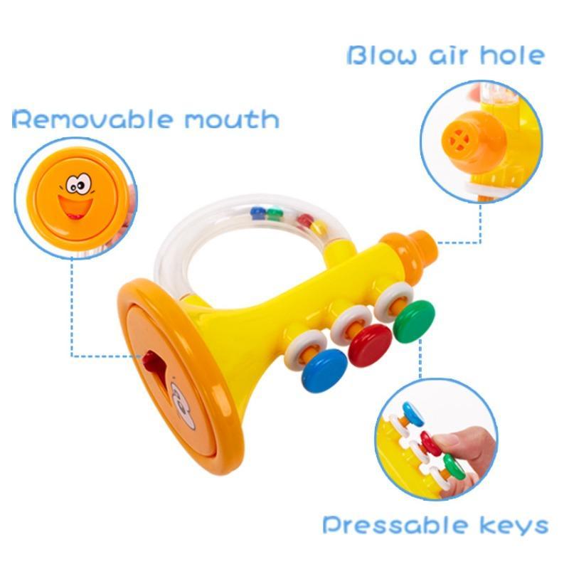 Trumpet Musical Instrument, Cute Colorful Trumpet with Pressable Keys, Baby Toys for Inspiring Musical Talents, Lightweight Music Toy for Birthday Gift 3