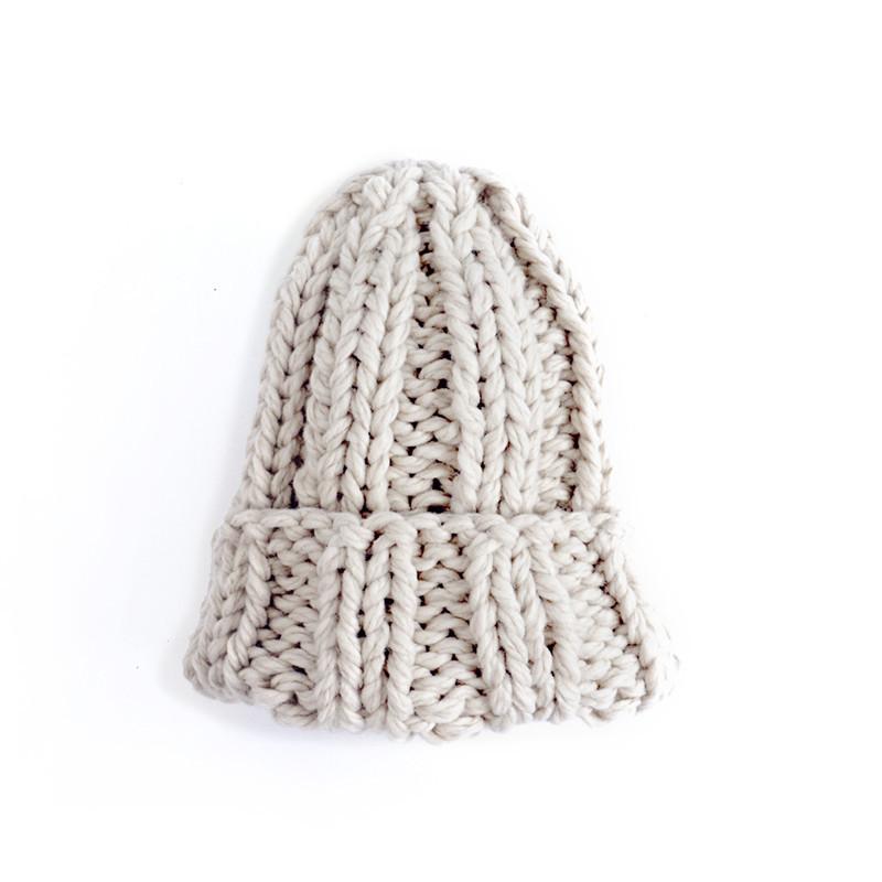 Product Introduction of Winter Knitted Beanies Hat Thick Soft Warm Coarse Large Knitted Solid Hat Female Ice Ski Bonnet Skullies Beanies Hat Cap 33