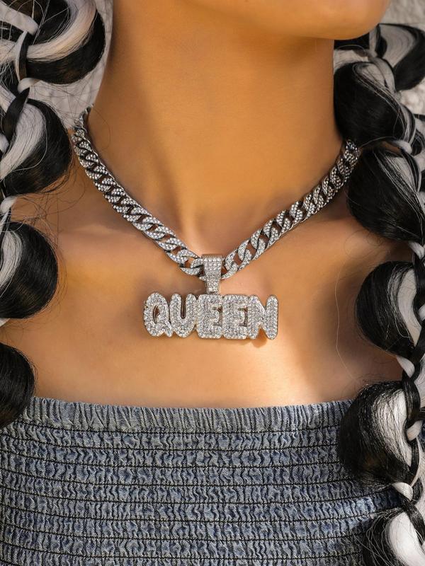 Rhinestone Letter Pendant Necklace for Women for Gift, Clavicle Chain Necklace, Statement Necklace 2