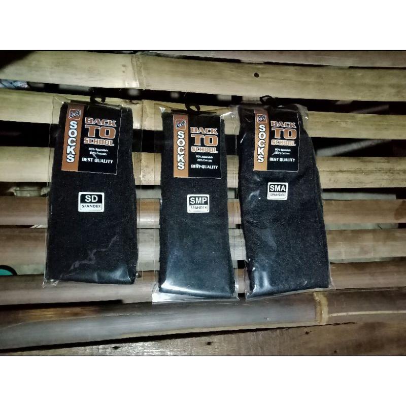 TERMURAH KAOS KAKI SEKOLAH SD SMP SMA HITAM POLOS SUDAH PACKING KEMASAN TOSERBA hitam Panjang 3