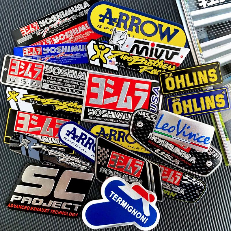 Aluminum Motorcycle Exhaust Pipe Stickers Yoshimura Arrow Decals ...