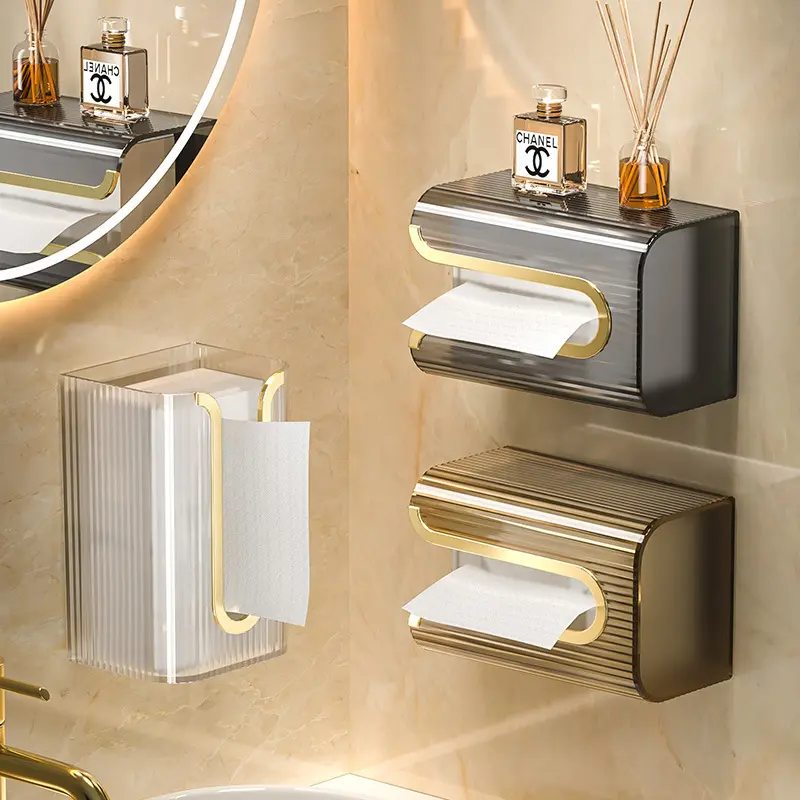 Hộp Khăn Giấy Treo Tường, Hộp Đựng Khăn Mặt, Hộp Đựng Khăn Giấy Lộn Ngược Nhà Bếp, Phòng Tắm Gia Đình, Không Cần Đục Lỗ, Thích Hợp Cho Hộp Khăn Giấy