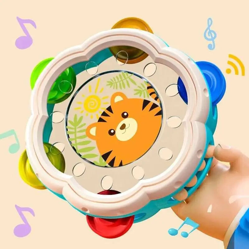 Baby 6 12 Months Montessori Musical Instruments Hand Drum Shaking Rattlers Infant Kids Interactive Music Educational Toys