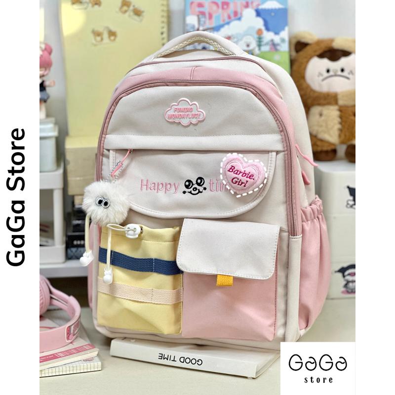 Balo đi học nữ nhiều ngăn phối màu dễ thương phong cách ulzzang hàn quốc B642 gaga store