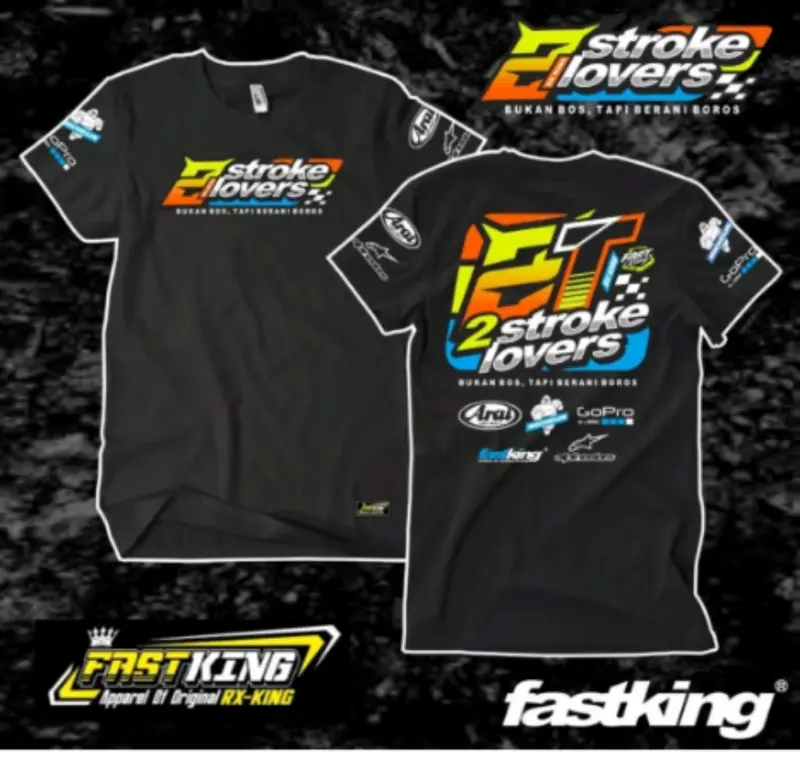 2STROKE - KAOS RACING JUMBO 2 STROKE KAOS JUMBO 3XL 4XL 5XL 6XL TERLARIS 2024 Baju Katun Pendek Oblong Nyaman Retro Casual 3
