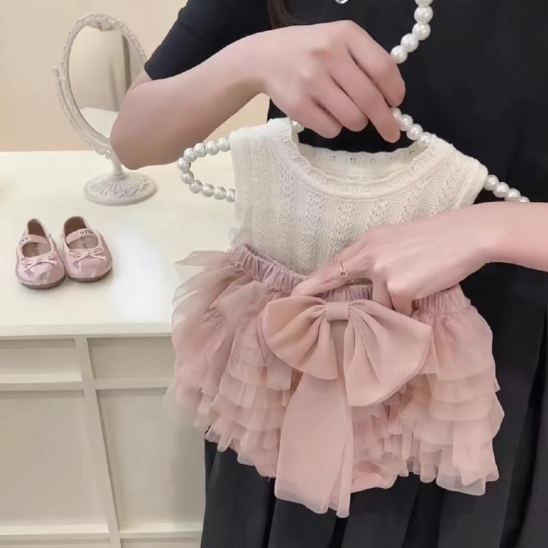 Set Chân Váy Tutu, Set Rời Áo Ren 2 Lớp Kèm Chân Váy Hồng Nhiều Tầng Có Chip Bảo Hộ, Set Mùa Hè Cho Bé 6-14kg