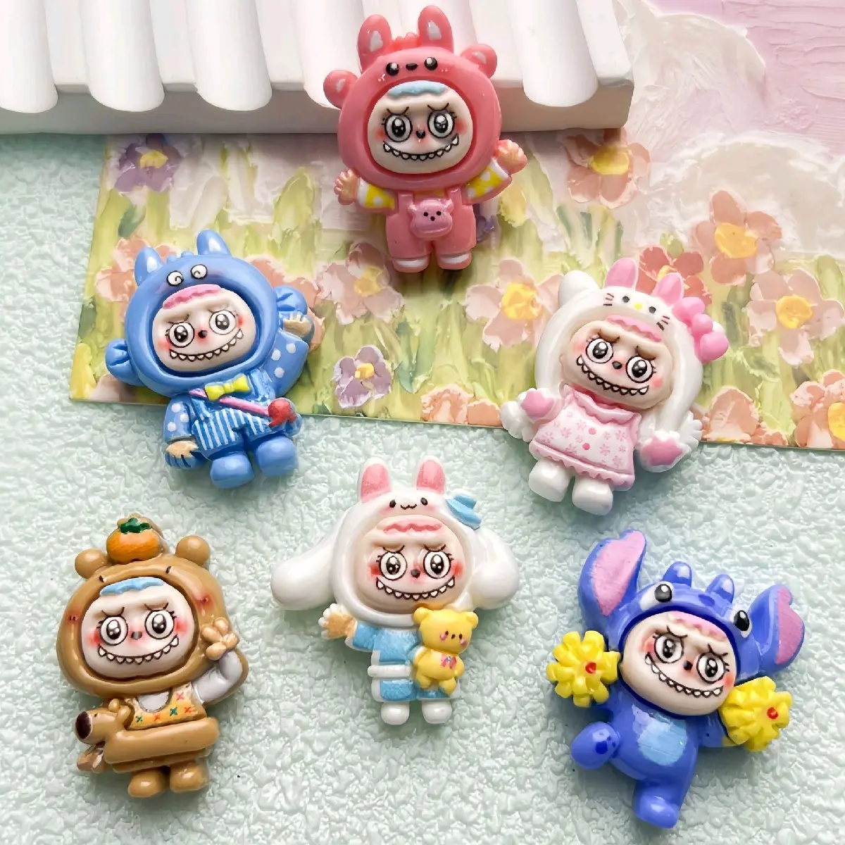 [Chọn mẫu!] Set 6 charm,sticker Lububu 3D gắn dép sục,dép cá sấu siêu xinh, siêu dễ thương!!