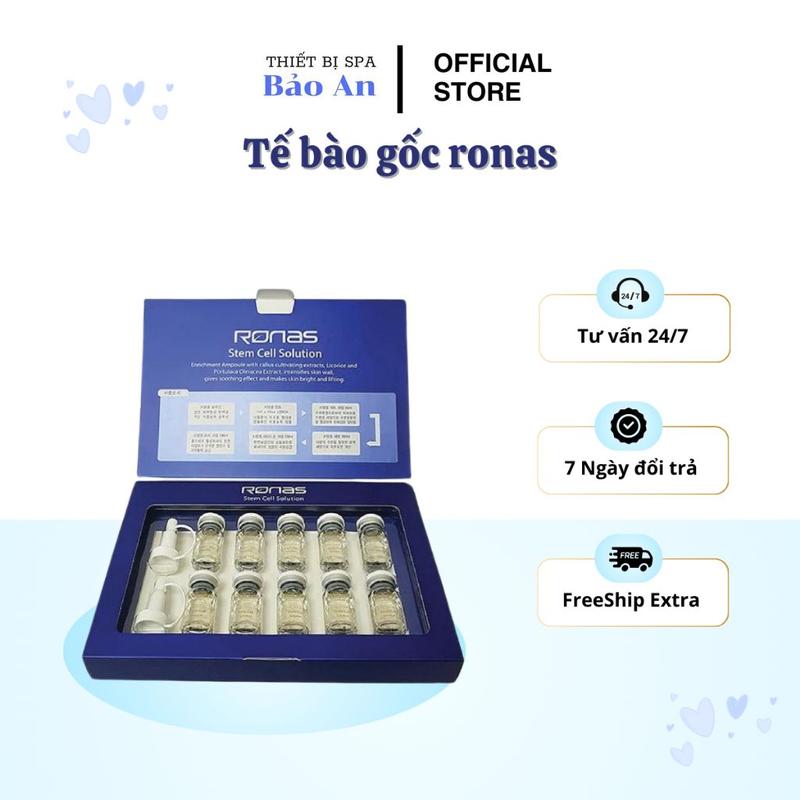 [HỘP 10 LỌ] Tế Bào Gốc Ronas Phục Hồi, Cấp Ẩm, Căng Bóng, Mờ Thâm, Trắng Sáng Da