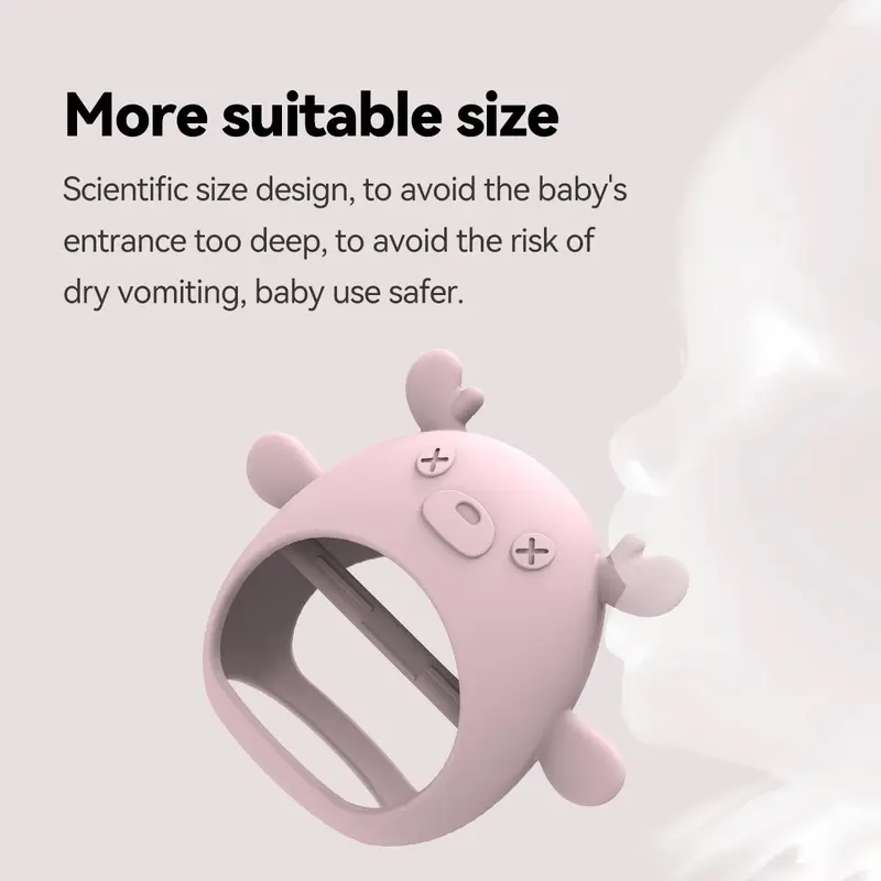 Cute Deer Design Teething Toy, 1pc Soft Silicone Teether for Babies, Easy To Hold Shape & Soft Material Teething Relief Toy 4