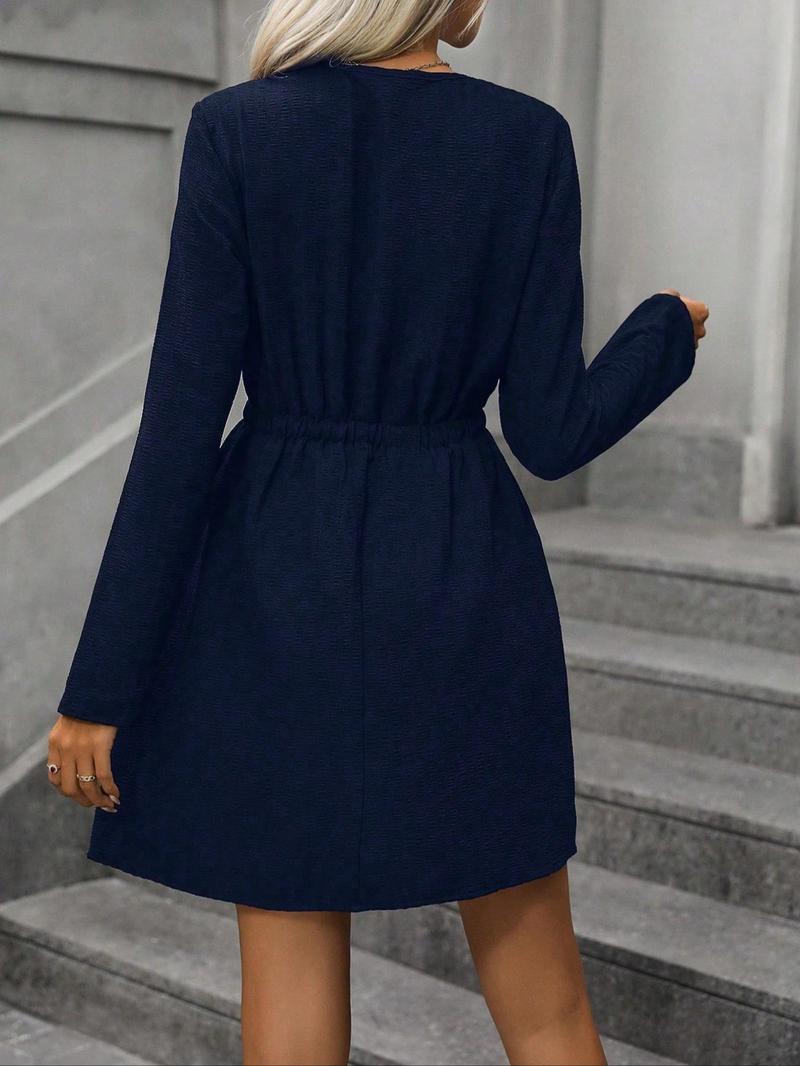 Product Introduction of Women's Plain Dress, Casual Long Sleeve A Line Dress for Summer, Ladies Clothes for Daily Wear 2