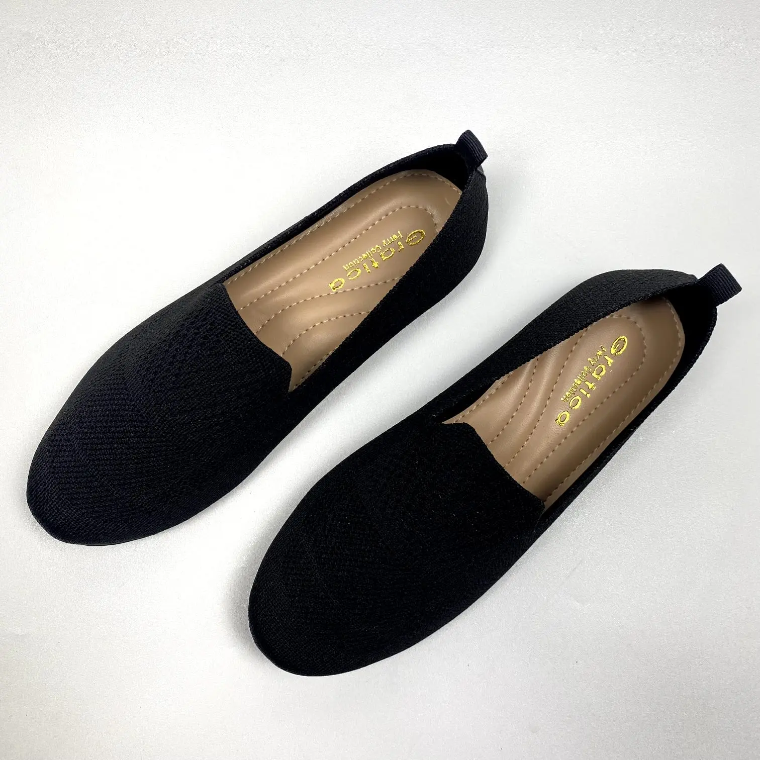 Sepatu Rajut Wanita Gratica PS 0011 Sol Karet Hitam Untuk Kerja Shoes raju Flat