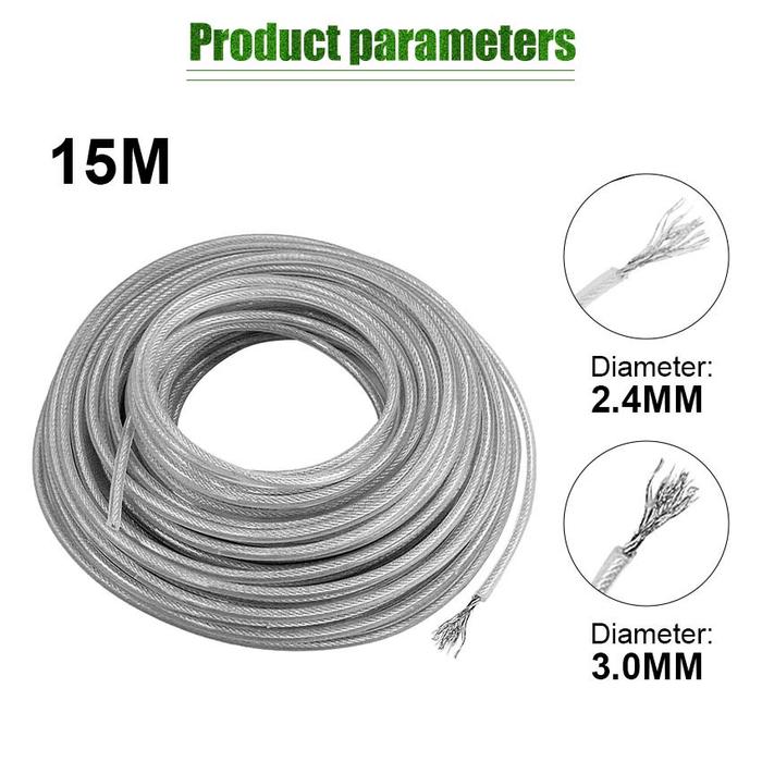 Jual 15 Meter Flexible Shaft Tali Senar Kawat Potong Rumput 2.4mm 3mm ...