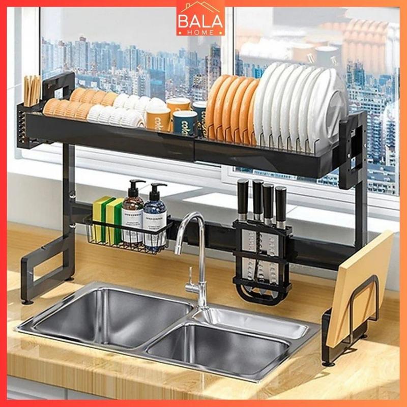 Kệ Úp Chén Bát 1 Tầng Loại 1️ Kệ Chén Đĩa Thông Minh Đa Năng Trên Bồn Rửa full Phụ Kiện