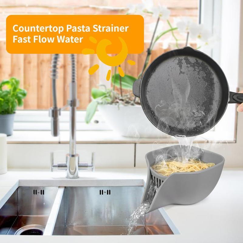 Silicone Drain Basket, Multifunctional Vegetable Drain Strainer Basket with Nozzle, Kitchen Accessories for Home Dining Room Picnic, Utensils 5