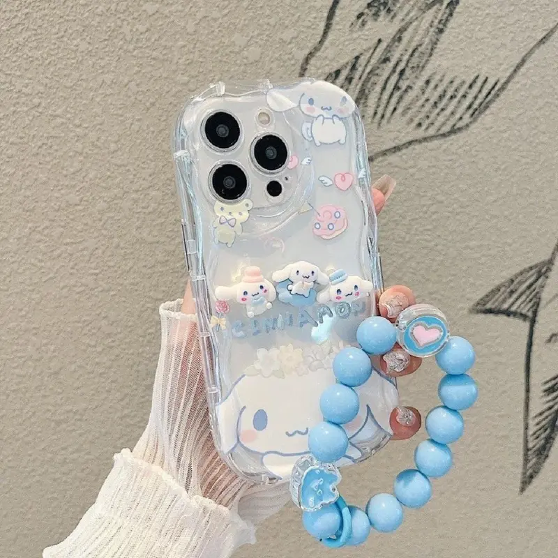 Ốp Lưng Gấu Dâu -  Thỏ  Kèm Vòng Ngọc Chất Nhựa Dành Cho Ip 6 / 6s / 7plus / 8plus / X / Xsmax / XR / 11 / 11pro / 11promax / 12 / 12promax / 13 / 13pro / 13promax / 14promax 4
