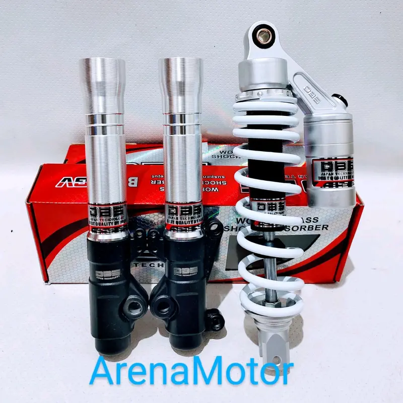 DBS Shock Belakang + Tabung Shock Depan ukuran 310mm 330mm bisa untuk motor beat, vario110, vario125, vario 150,scoopy, spacy, genio, Best Quality Original DBS MGV 8