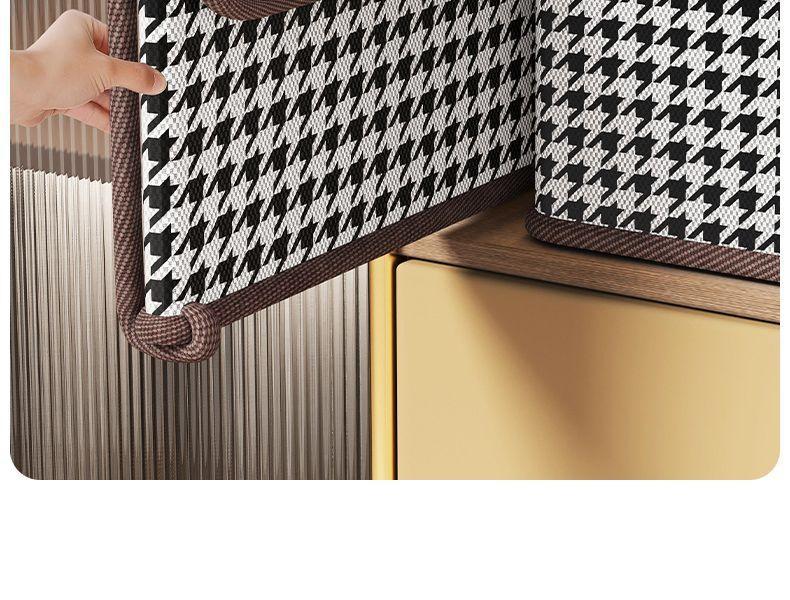 Product Introduction of Houndstooth Covered Storage Box for Clothes and Pants, Dormitory Wardrobe Folding Organizer Storage Bin 14