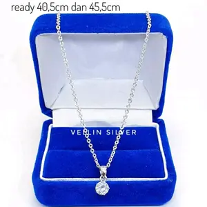 Kalung Perak Wanita Rantai Nori Ukir Liontin Desi Silver 925 Asli