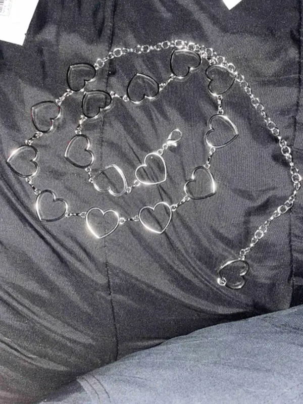 Women's Fashionable Heart Design Chain Belt, Casual Waistband for Jeans, Fashion Belt for Party, Daily Clothing Decor, Trendy All-match & Exquisite Belt for Birthday Gift, Valentine's Day, Gift 3