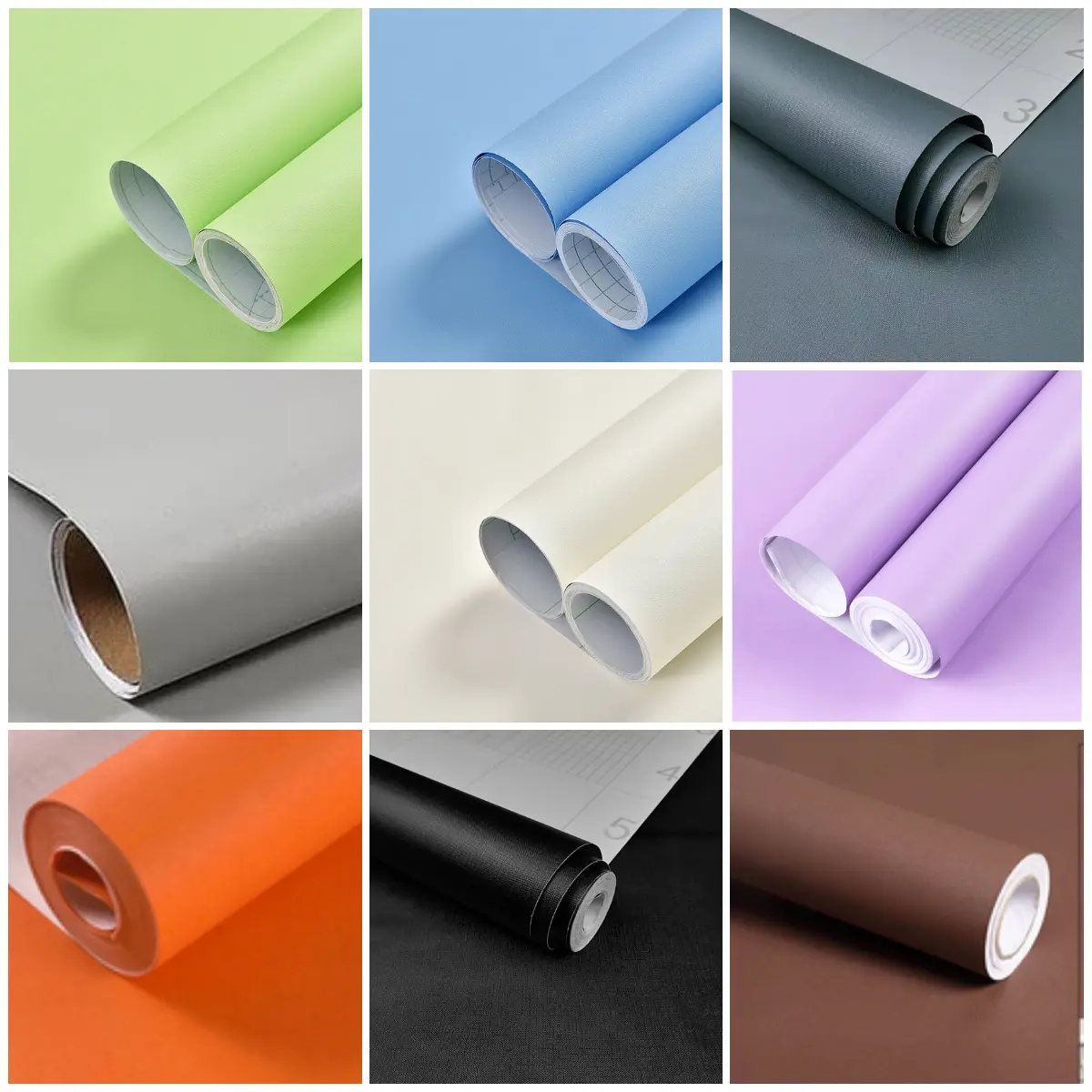 TERLARIS !! - Wallpaper Sticker Dinding motif polos bahan tekstur elegant premium best seller motif polos termurah