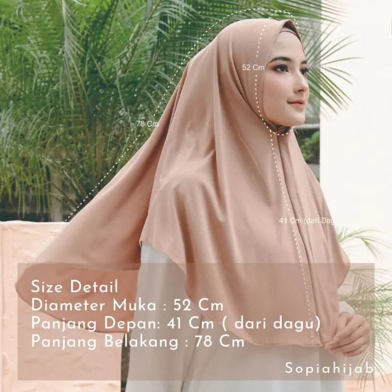 Maudie Hijab Instan Jersey semi Syar`i | Jilbab Instan Jersey Lembut Panjang Kerudung Syari Muslim Bergo Malay 1