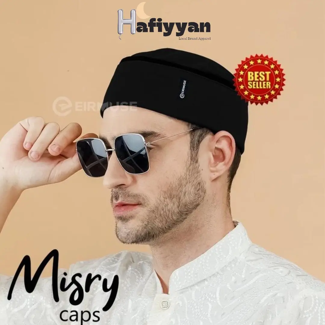 Peci Mesir Dewasa Bahan Katun Sport Warna Hitam Kopiah Muslim Nyaman Songkok Pria Dewasa Songkok Hitam