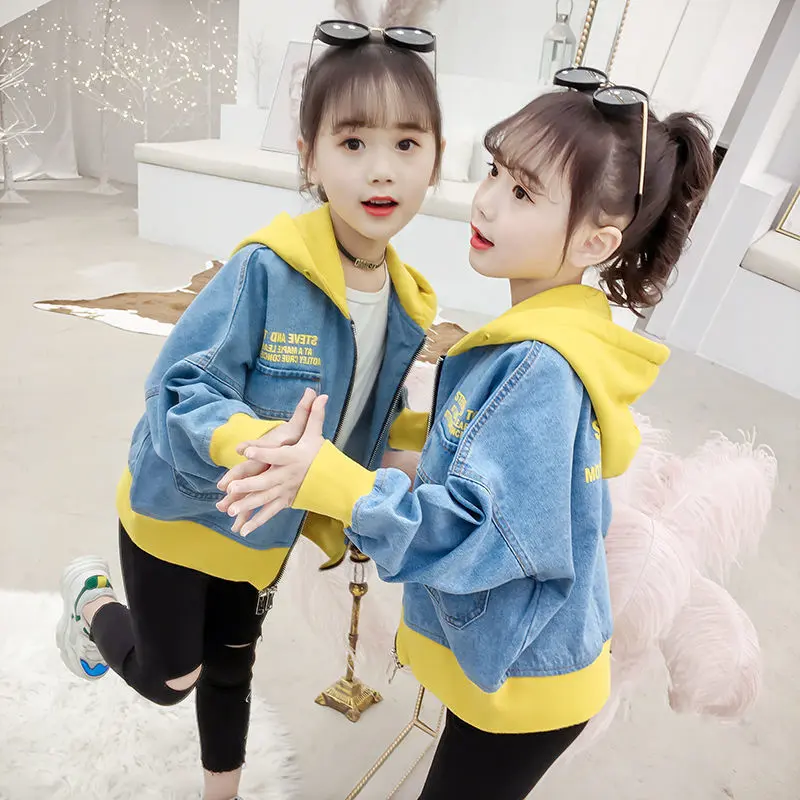 Áo Khoác Jean Cho Bé Gái, Phong Cách Hàn Quốc, Hàng Mới Về Mùa Xuân Và Mùa Thu 2024, Áo 3 Áo Khoác Cho Trẻ Em, Thích Hợp Cho Bé Gái Từ 9 Tuổi Trở Lên, Thời Trang, Hàng Đầu, Thời Trang