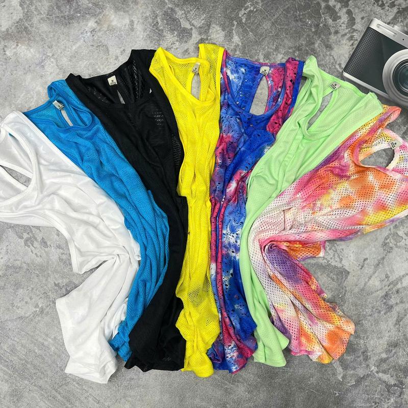 Áo Tanktop Lưới, Áo Khoác Ngoài Phối Bra Tập Gym Yoga Nữ H45191 2