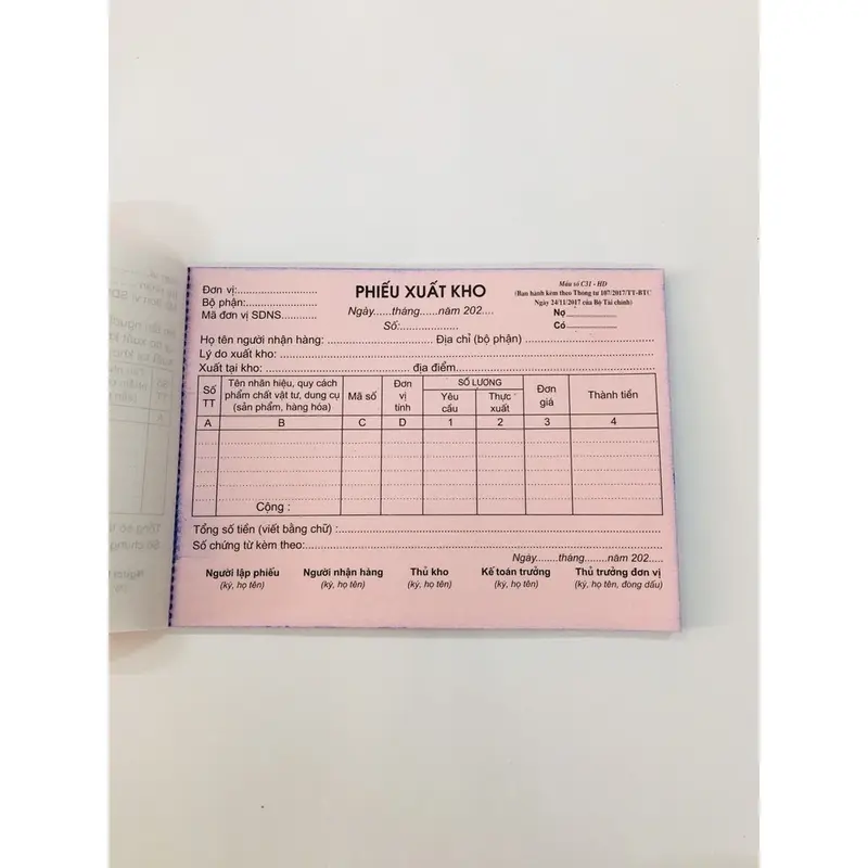 Phiếu nhập kho/ xuất kho 2 liên A5 - loại đẹp 6